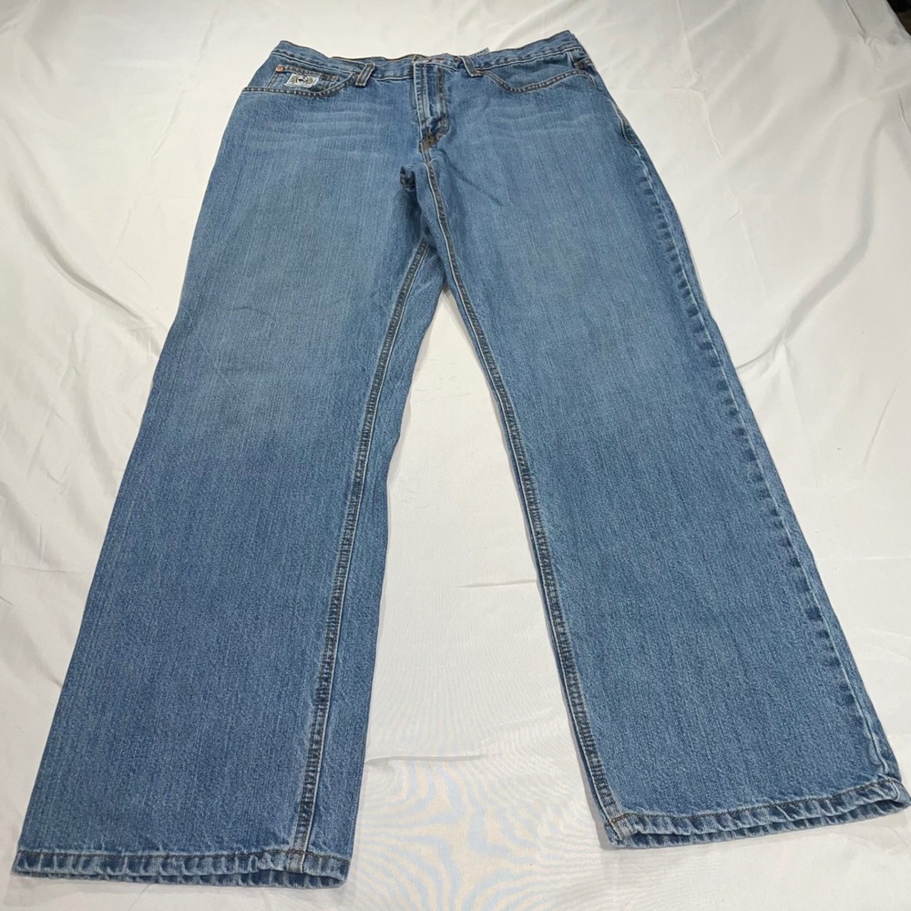 Cinch Mens MB92834003 Medium Wash Straight Leg Western Denim Jeans 35x32